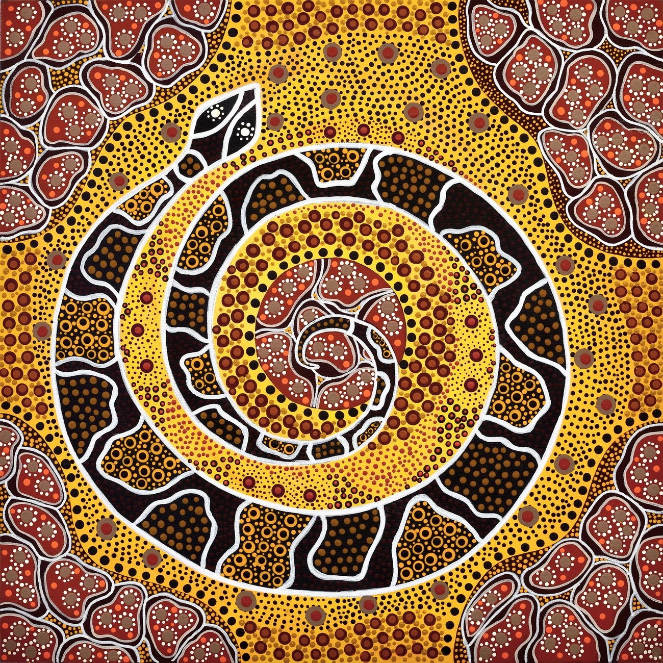 Contemporary Aboriginal dot-painting artwork